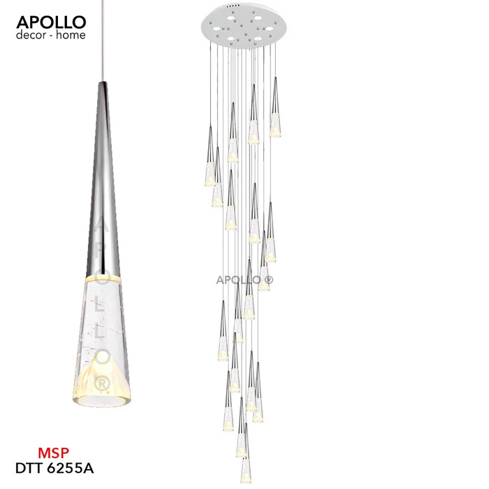 Đèn thả cầu thang sao băng trắng nghệ thuật Apollo Home với thiết kế đơn giản mà tinh tế, phù hợp với những gia chủ theo đuổi phong cách Minimalism