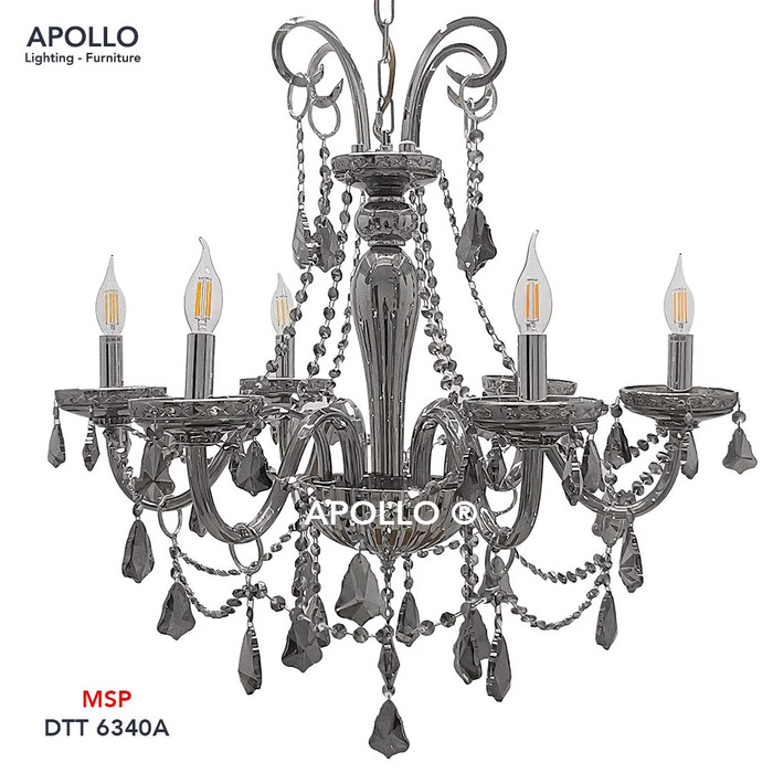 Đèn chùm nến pha lê đen tuyền Apollo Home là sự lựa chọn hoàn hảo để trang trí không gian phòng khách, đại sảnh, khách sạn, nhà hàng,...