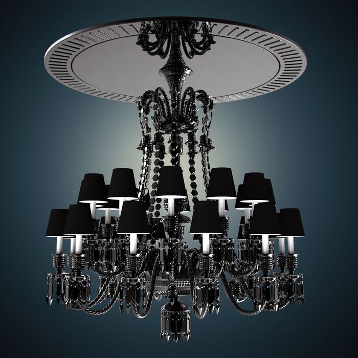 Đèn chùm pha lê đen tuyền nhiều tầng độc đáo được sử dụng phổ biến trong các chung cư cao cấp, đại sảnh nhà hàng, khách sạn,... vì thiết kế cầu kỳ, tinh tế