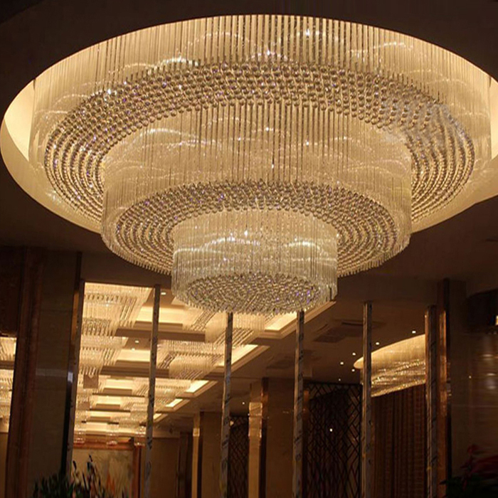Đèn chùm tròn pha lê đen sang chảnh - thời thượng cho khách sạn 4 - 5 sao cao cấp