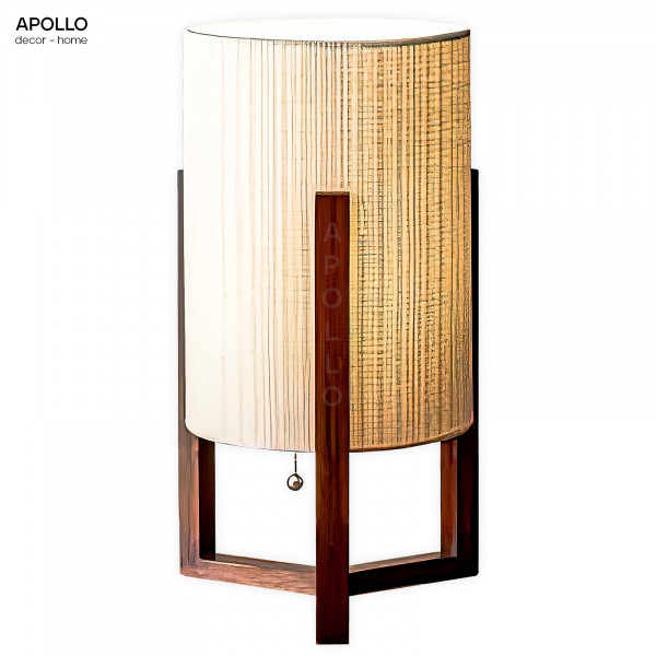 Đèn gỗ để bàn chao vải phong cách Châu Á Decor trang trí DDB 6787A