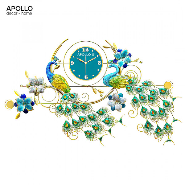 Đồng hồ Decor nghệ thuật chim công hoa lá DOHO 6024A