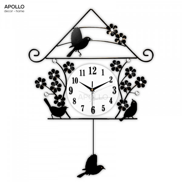 Đồng hồ Decor nghệ thuật chim sẻ trang trí DOHO 6033A