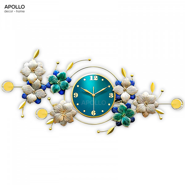 Đồng hồ Decor nghệ thuật hoa lá trang trí DOHO 6042A