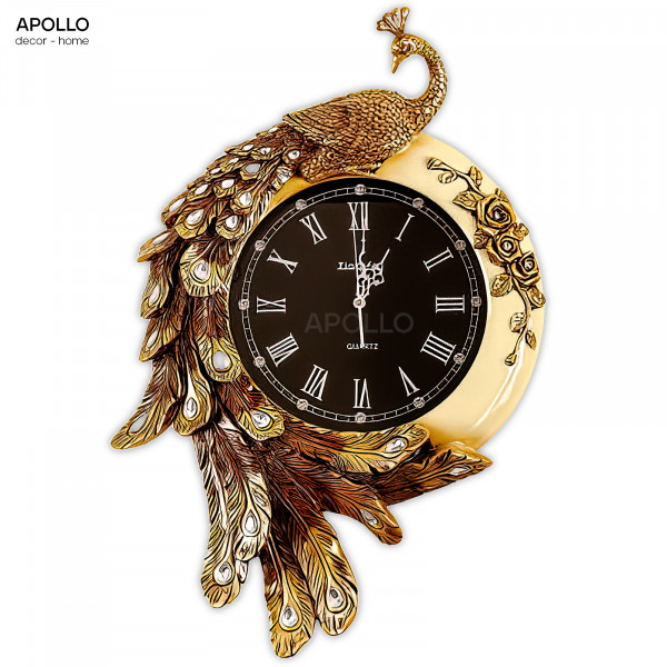 Đồng hồ Decor nghệ thuật chim công trang trí DOHO 6058A