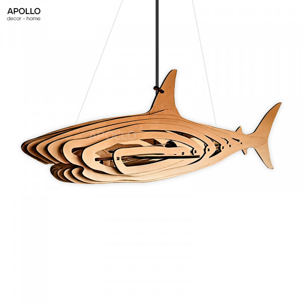 Đèn thả gỗ cá mập Decor trang trí DTT 4539A