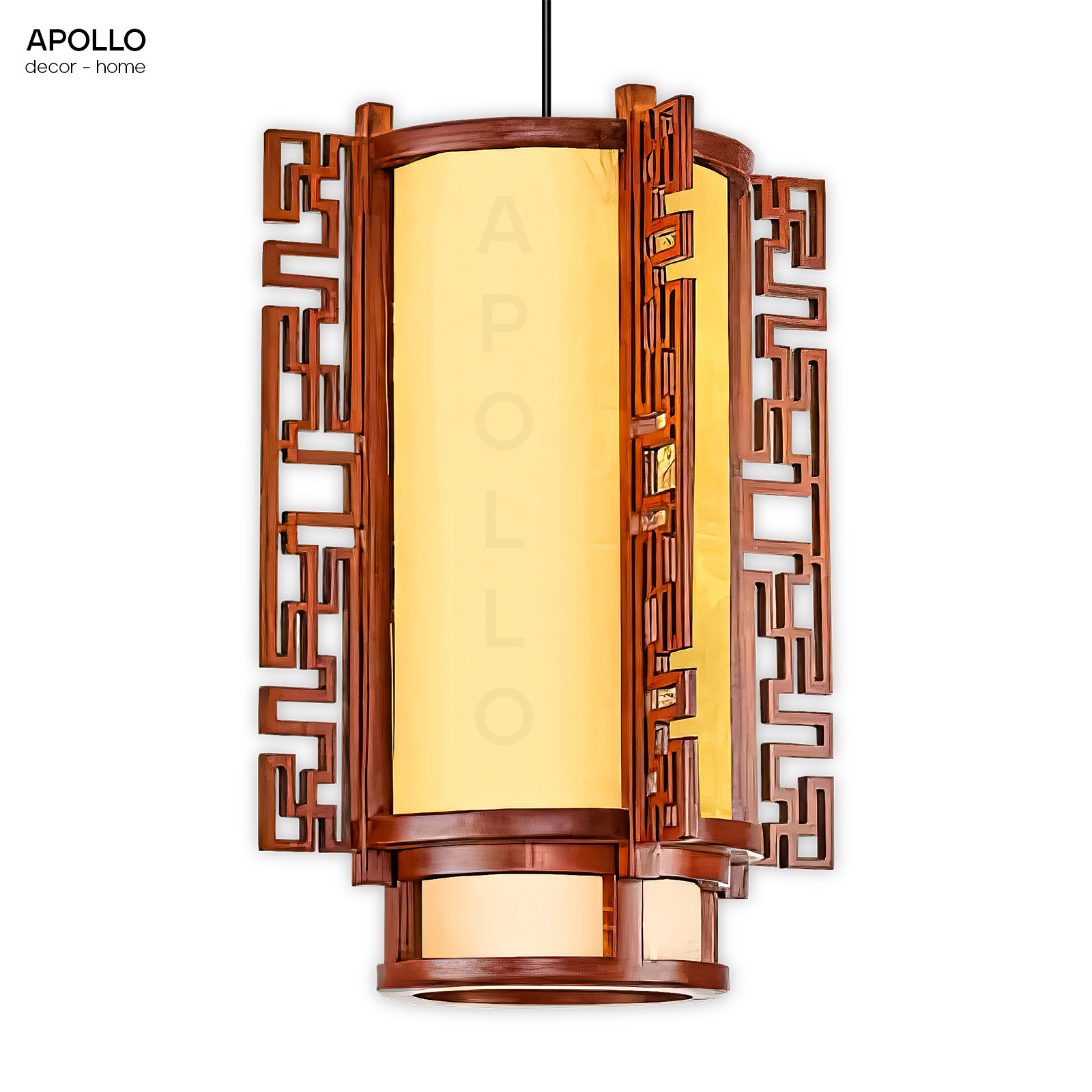 Đèn thả vải khung gỗ phong cách Trung Hoa trang trí DTT 4709A